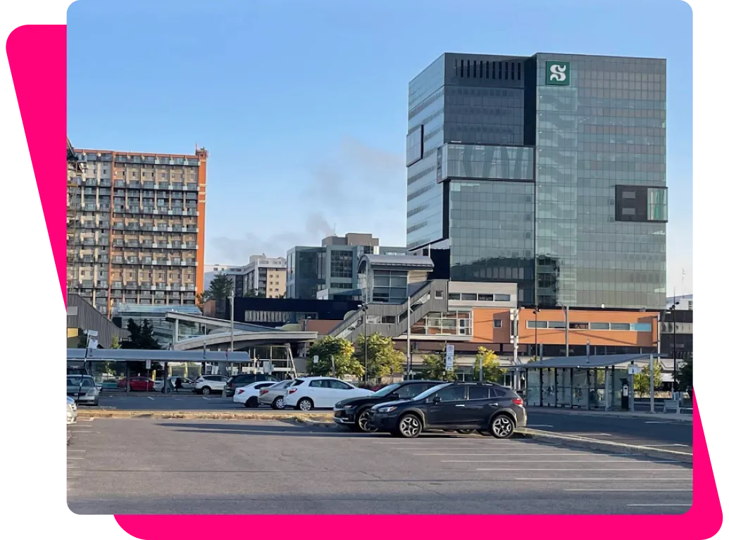 Office towers in downtown Longueuil, on the South Shore
